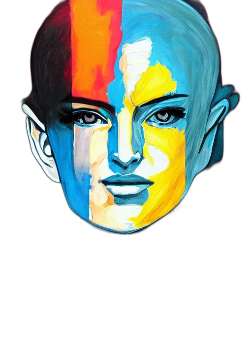 face, mask, robot, watercolor, concept art, photorealistic, fantasy art, outer space transparent PNG cut-out