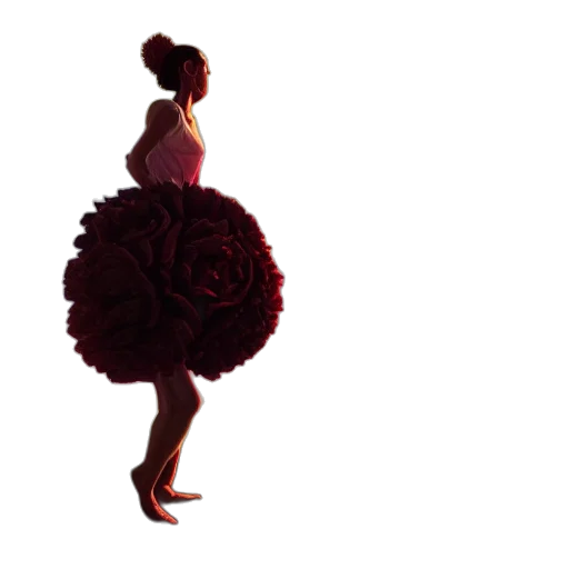 dress, flower, crown, jewelry, 3d render, concept art, photorealistic, pixel art transparent PNG cut-out