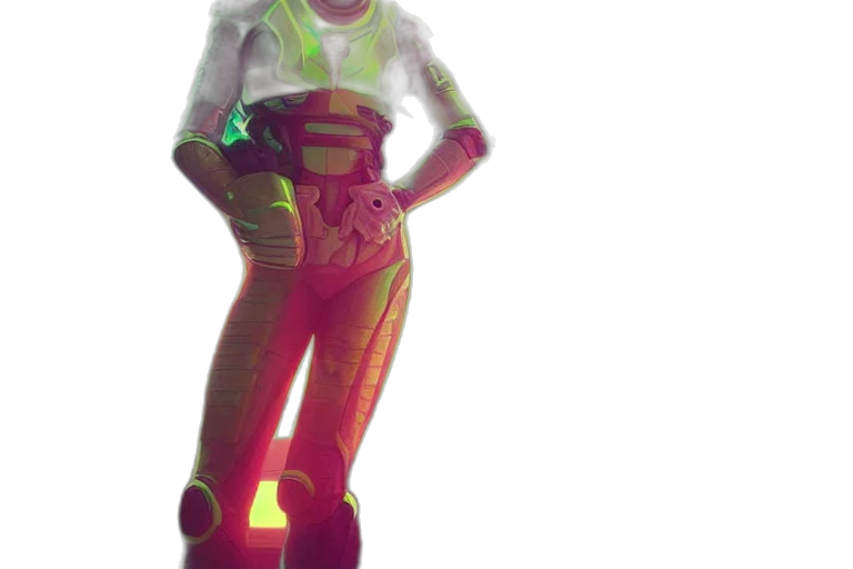 robot, 3d render, concept art, cyberpunk transparent PNG cut-out