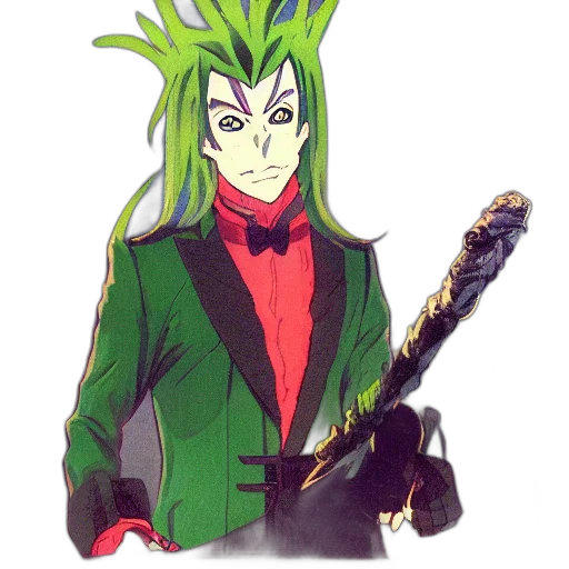 staff, weapon, jacket, hair transparent PNG cut-out