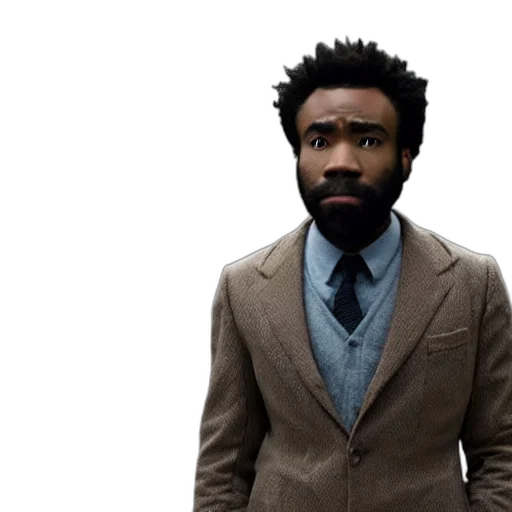 jacket, face, close, donald, glover, detective, movie, directed transparent PNG cut-out