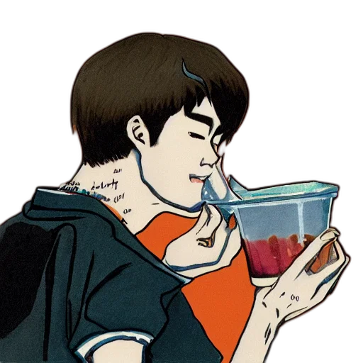food, vaporwave, cartoon, anime transparent PNG cut-out