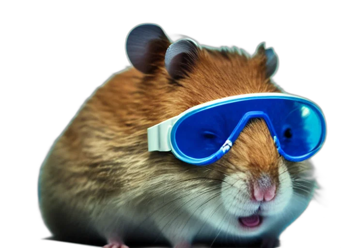 animal, hat, creature, 3d render, photorealistic, cyberpunk, concept art, film transparent PNG cut-out