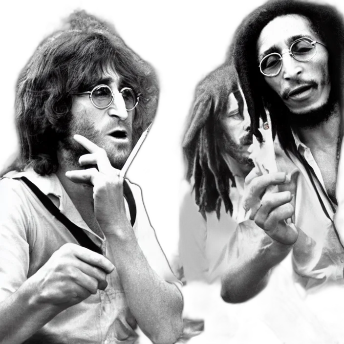 john, lennon, smoking, joint transparent PNG cut-out