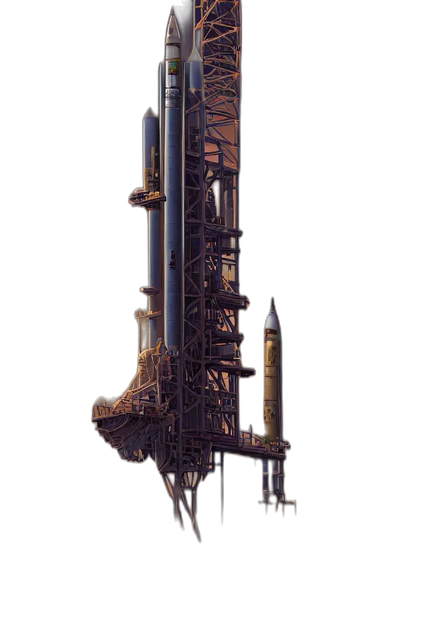 weapon, robot, staff, sword, concept art, 3d render, pixel art, cyberpunk transparent PNG cut-out