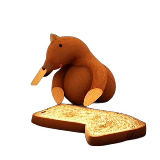 food, animal, creature, 3d render, concept art, golden, cute, giant transparent PNG cut-out