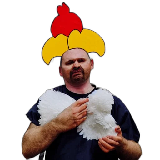 animal, food, hat, crown, prisoner, wearing, chicken, head transparent PNG cut-out