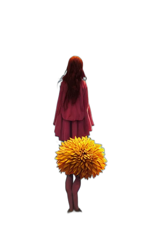 flower, dress, umbrella, jacket, 3d render, photorealistic, concept art, pixel art transparent PNG cut-out