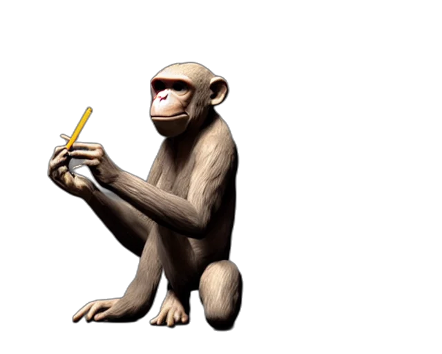 staff, animal, jewelry, concept art, photorealistic, 3d render, monkey, space transparent PNG cut-out