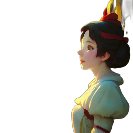 crown, staff, dress, face, concept art, 3d render, fantasy art, anime transparent PNG cut-out