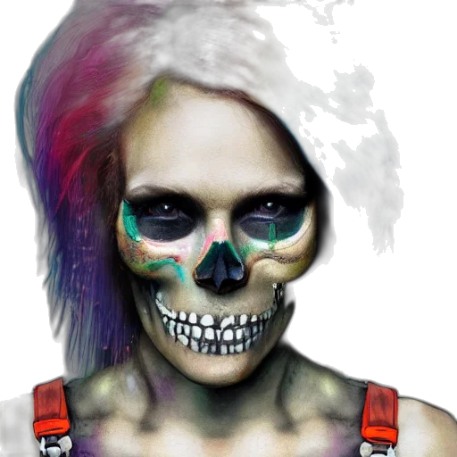 face, mask, photorealistic, fantasy art, cyberpunk, concept art, colorful, dark transparent PNG cut-out