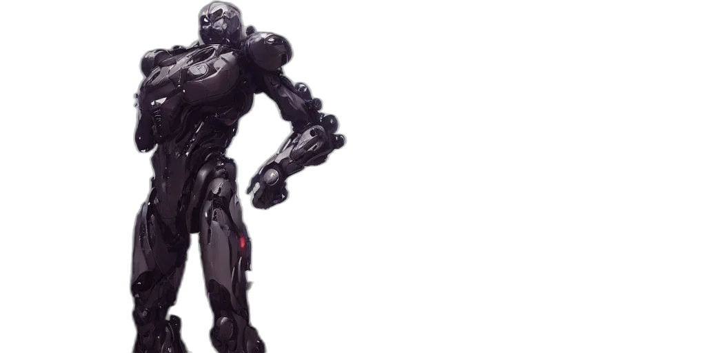 robot, concept art, 3d render, cyberpunk transparent PNG cut-out