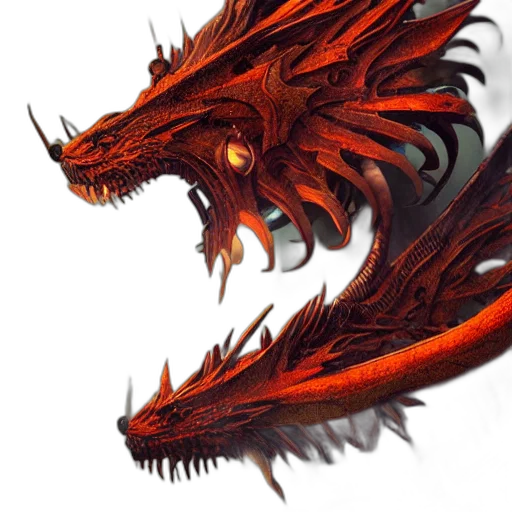 dragon, creature, weapon, animal, concept art, fantasy art, 3d render, photorealistic transparent PNG cut-out