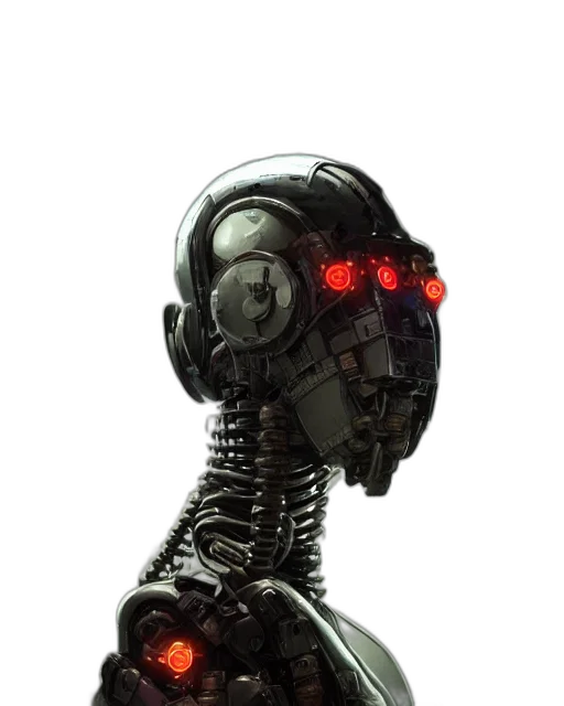 robot, face, creature, mask, cyberpunk, concept art, 3d render, pixel art transparent PNG cut-out