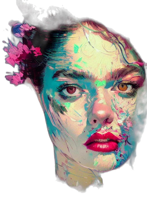 face, mask, crown, flower transparent PNG cut-out
