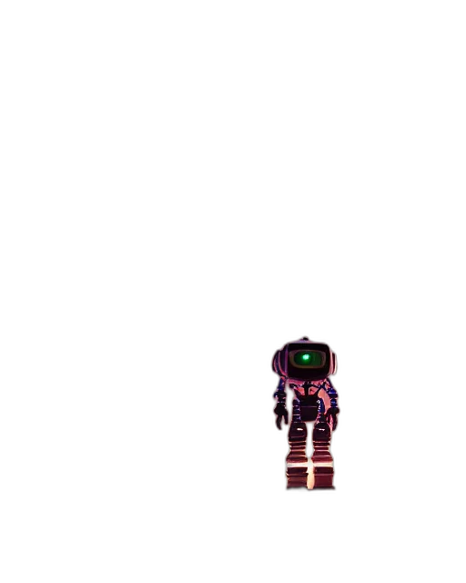 robot, creature, staff, weapon transparent PNG cut-out