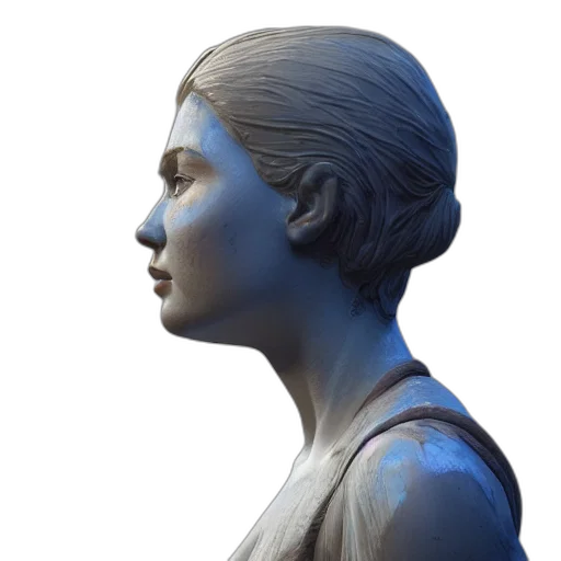 face, dress, jewelry, staff, 3d render, photorealistic, concept art, fantasy art transparent PNG cut-out