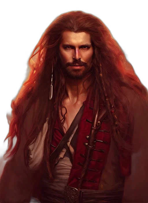 hair, fantasy art, concept art, photorealistic, comic book art, red, portrait, painting transparent PNG cut-out