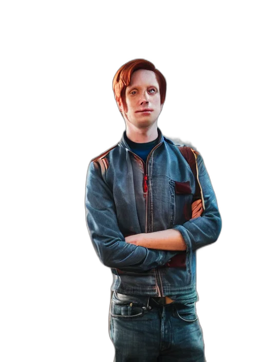 jacket, face, robot, staff transparent PNG cut-out