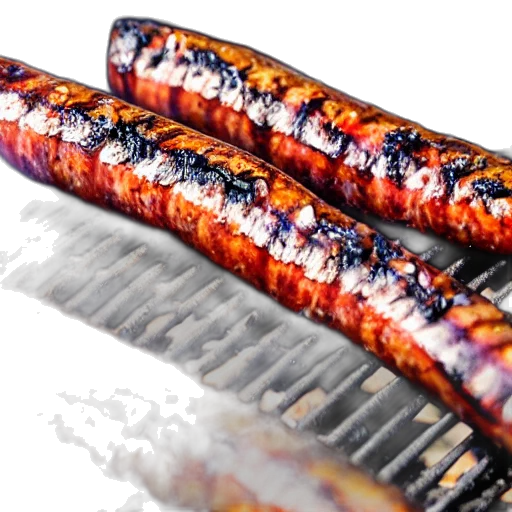 food, jewelry, hair, charred, sausages, grill, closeup, macro transparent PNG cut-out