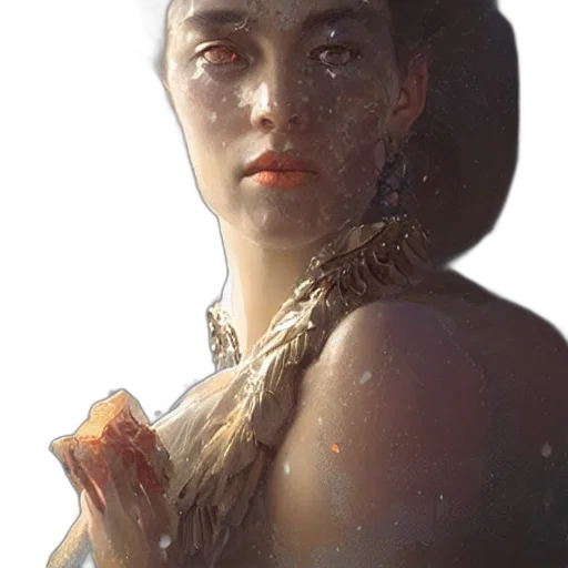 face, jewelry, crown, dress, fantasy art, photorealistic, concept art, oil painting transparent PNG cut-out