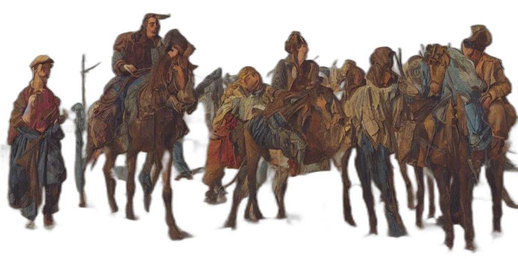 staff, jacket, concept art, fantasy art, city street, forest, snow, night transparent PNG cut-out