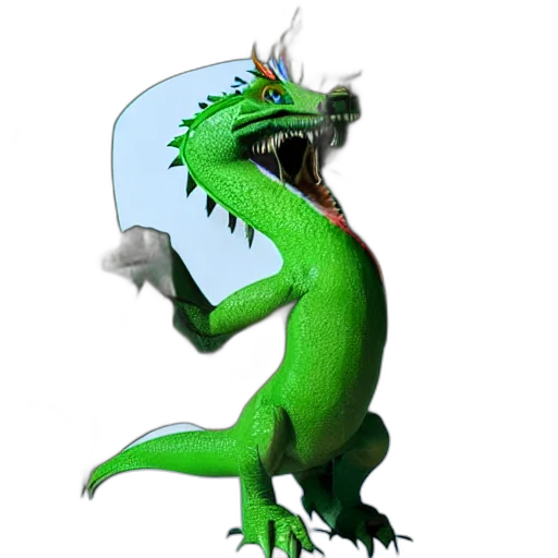dragon, staff, creature, animal, 3d render, concept art, pixel art, fantasy art transparent PNG cut-out
