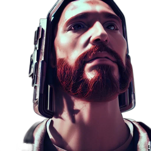 face, robot, mask, cyberpunk, concept art, 3d render, photorealistic, jesus transparent PNG cut-out