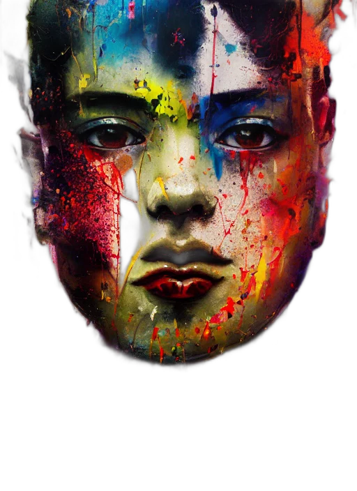 face, mask, photorealistic, comic book art transparent PNG cut-out