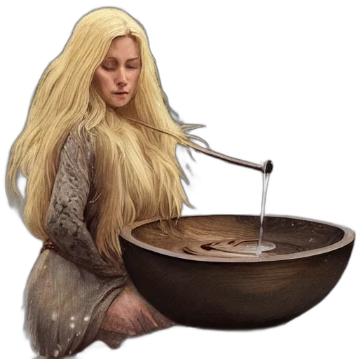 food, hair, jewelry, creature, fantasy art, concept art, oil painting, photorealistic transparent PNG cut-out