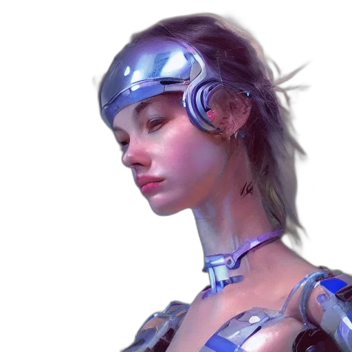 robot, face, mask, cyberpunk transparent PNG cut-out
