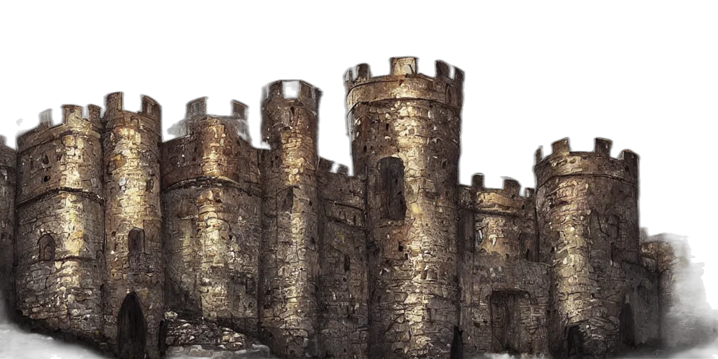 crown, building, 3d render, concept art, photorealistic, fantasy art, medieval, fortress transparent PNG cut-out