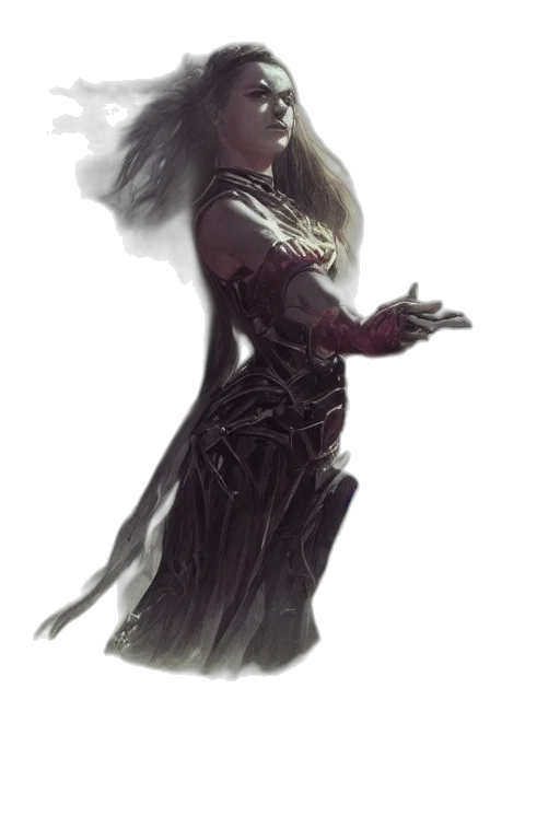 dress, creature, staff, mask, concept art, fantasy art, comic book art, photorealistic transparent PNG cut-out