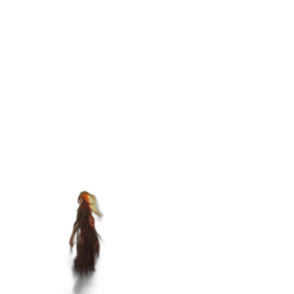 dress, hair, creature, robot transparent PNG cut-out