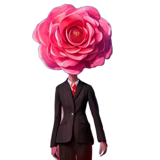 flower, staff, jacket, hat transparent PNG cut-out