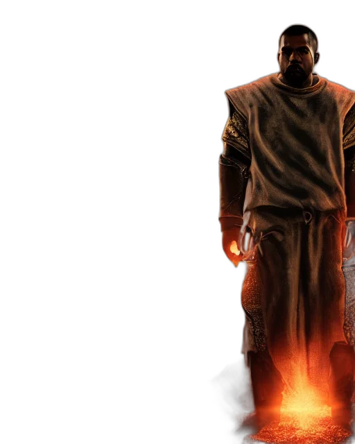 jacket, concept art, fire, golden, earth tones, holy, saint, kanye transparent PNG cut-out