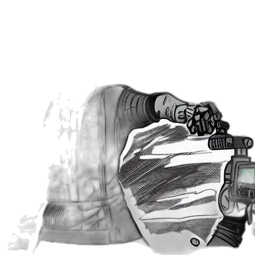 weapon, jacket, robot, mask, concept art, comic book art, cyberpunk, photorealistic transparent PNG cut-out