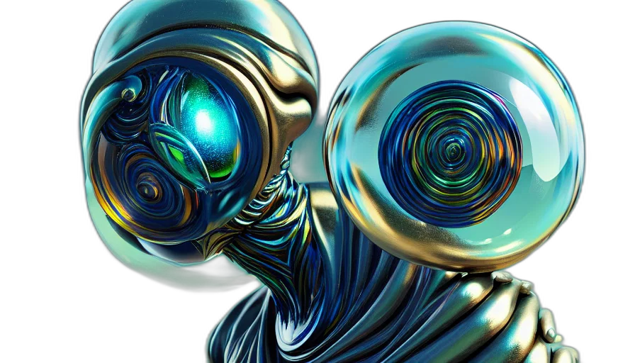 robot, mask, 3d render, concept art, fantasy art, comic book art, outer space, blue transparent PNG cut-out
