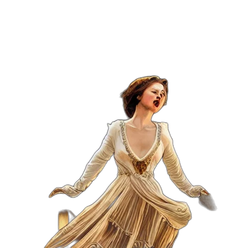 dress, staff, jewelry, crown, fantasy art, concept art, oil painting, photorealistic transparent PNG cut-out