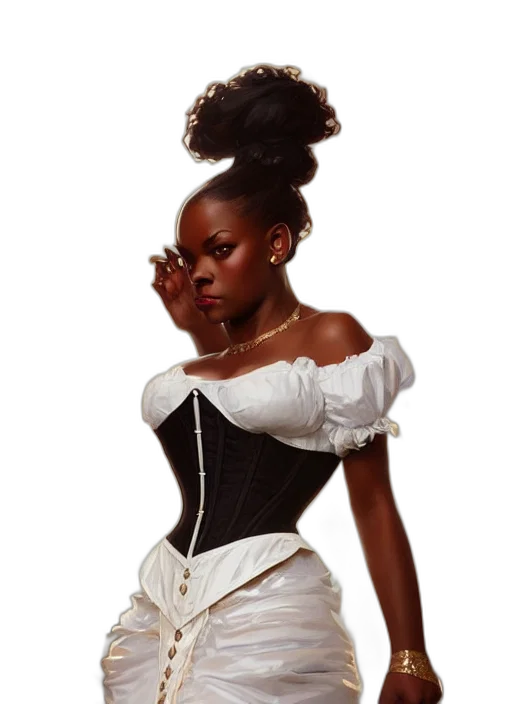 dress, crown, photorealistic, concept art, fantasy art, comic book art, cute, black transparent PNG cut-out