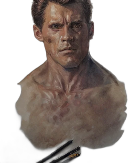 face, staff, weapon, creature transparent PNG cut-out