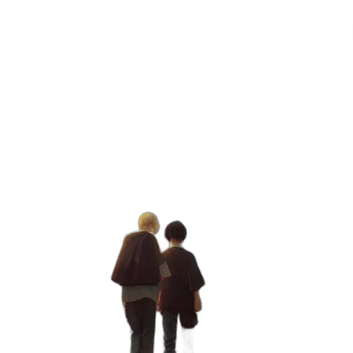 jacket, umbrella, staff, pixel art, concept art, 3d render, anime, fog transparent PNG cut-out