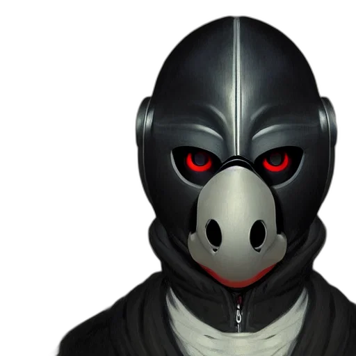 mask, face, jacket, concept art transparent PNG cut-out
