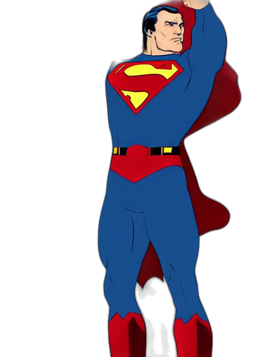 cartoon, comic book art, concept art, 3d render, vladimir, putin, superman, soviet transparent PNG cut-out