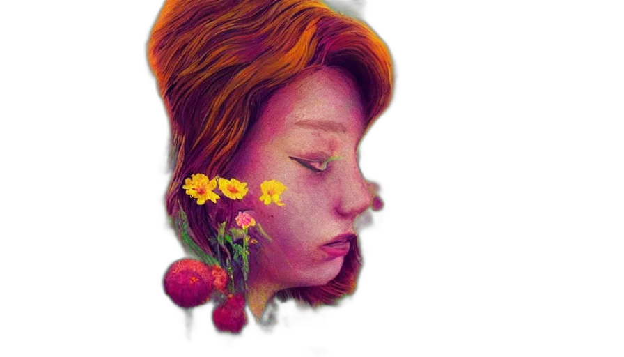 face, flower, crown, hair transparent PNG cut-out