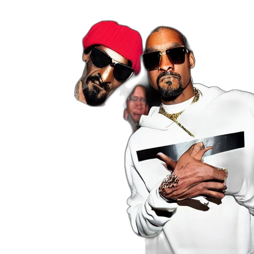 mask, hat, jacket, face, photorealistic, 3d render, photo, snoop transparent PNG cut-out
