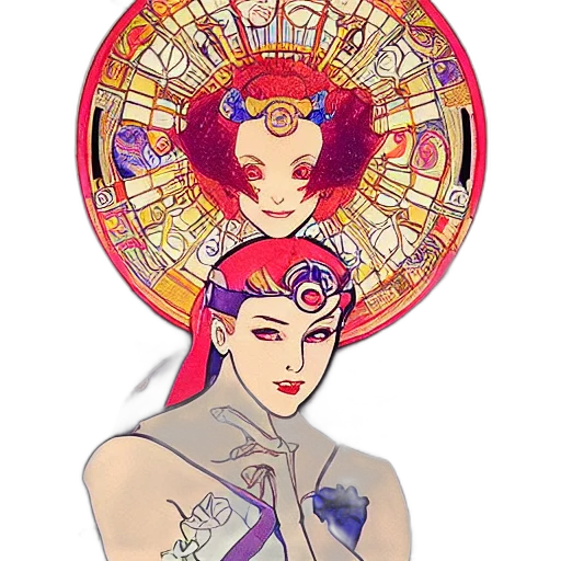 crown, jewelry, fantasy art, pixel art, anime, concept art, red, colorful transparent PNG cut-out