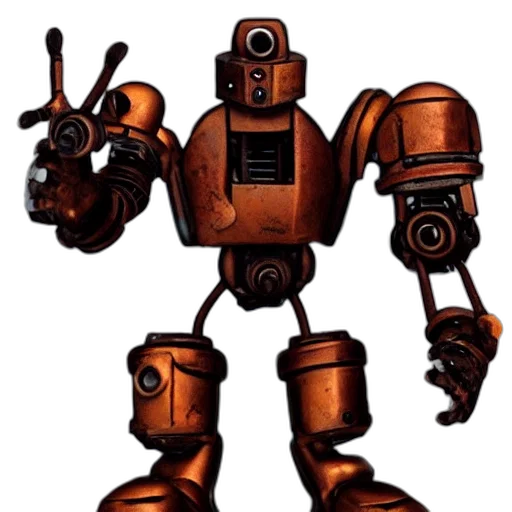 robot, weapon, staff, animal, concept art, 3d render, pixel art, comic book art transparent PNG cut-out