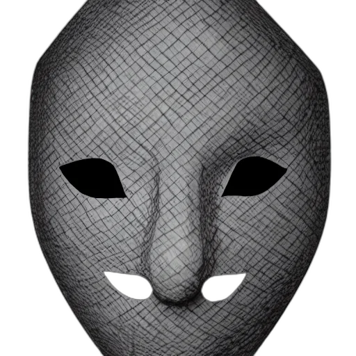 mask, face, hat, creature, concept art, 3d render, photorealistic, cartoon transparent PNG cut-out