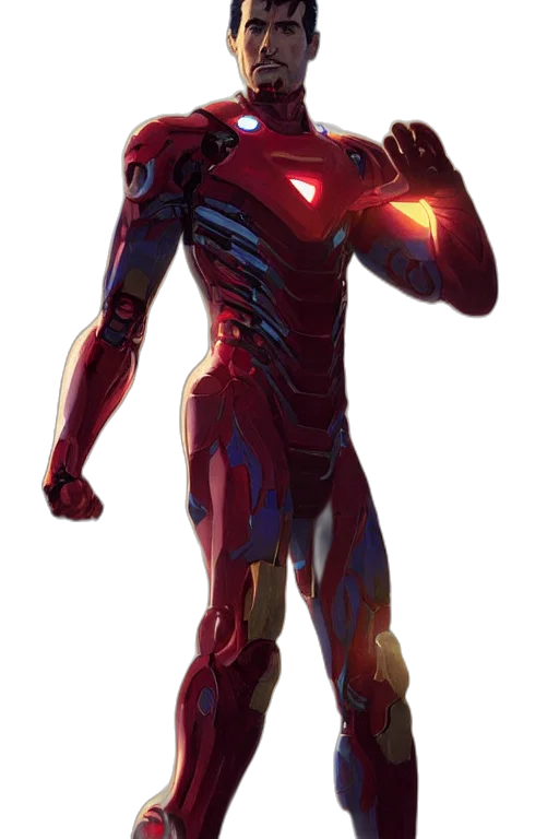 robot, weapon, staff, concept art, 3d render, comic book art, pixel art, red transparent PNG cut-out